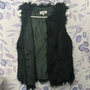 Elegant Dark Green Faux Fur Vest
